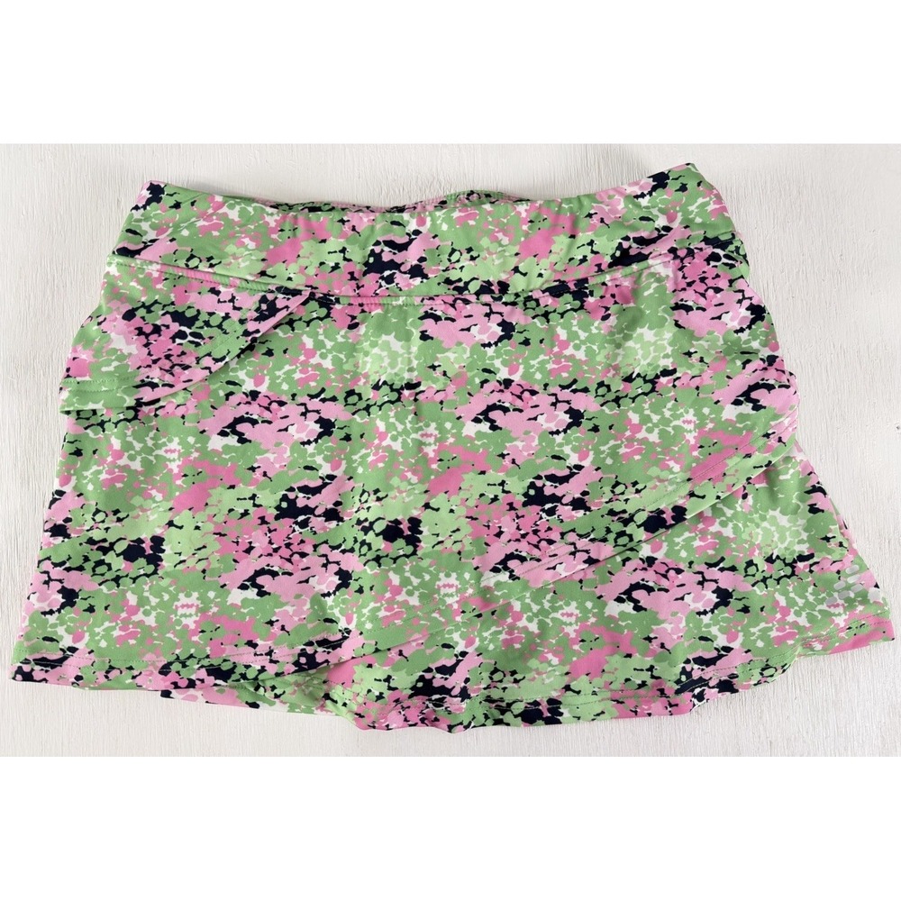 BCG Pink/Green Floral Tennis Skort Skirt W/ Shorts Size Girl's XL‎ 16 READ